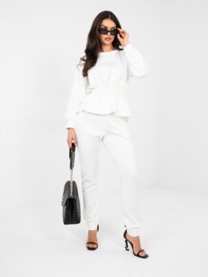 Laisvalaikio komplektas su pabrėžtu džemperio liemeniu DESTINY pieno balta