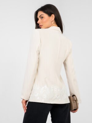 Alternative view of Elegantiškas švarkas su nėrinių apdaila "CLAUDIA" šviesi smėlio