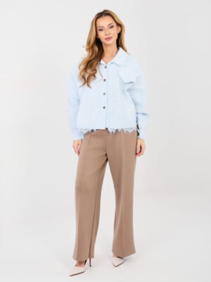 Alternative view of Džinsinis švarkelis su sagomis ir nėrinių apdaila "CORDY" šviesi mėlyna