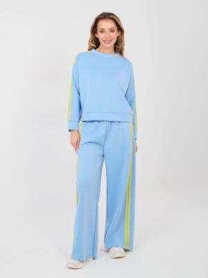 Džemperio ir kelnių komplektas su juostelėmis šonuose "LUISS" šviesi mėlyna