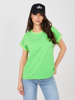 Alternative view of Dryžuoti marškinėliai trumpomis rankovėmis "RIBBI" šviesi žalia