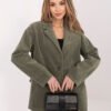Stilingas laisvo kirpimo velvetinis švarkas ORNELLA khaki