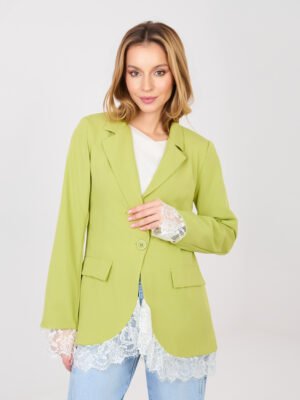 Alternative view of Stilingas švarkas su nėriniais "ANITA" citrinų