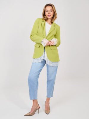 Stilingas švarkas su nėriniais "ANITA" citrinų