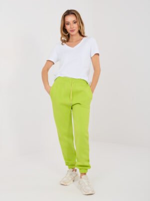 Sportinio stiliaus laisvalaikio kelnės "JOGGI" citrininė