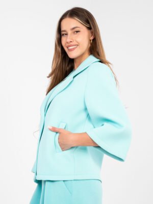 Alternative view of Casual stiliaus trumpas tiesaus kirpimo paltukas "SAULE" mėtinė