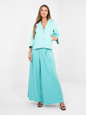 Casual stiliaus trumpas tiesaus kirpimo paltukas "SAULE" mėtinė