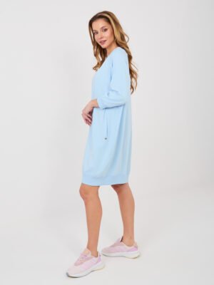 Alternative view of Medvilninė laisvalaikio suknelė "LULU" šviesi mėlyna