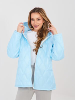 Alternative view of Lengva dygsniuota striukė su gobtuvu "SHANNON" šviesi mėlyna