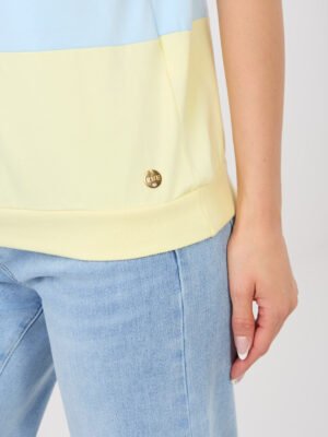 Alternative view of Laisvalaikio palaidinė su plačių juostų raštu "LINEA" šviesi mėlyna