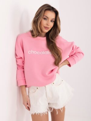 Alternative view of Džemperis su užrašu "CHOCOLATE" rožinė