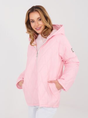 Lengva dygsniuota striukė su gobtuvu "SHANNON" šviesi rožinė