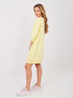 Alternative view of Medvilninė laisvalaikio suknelė "LULU" šviesi geltona