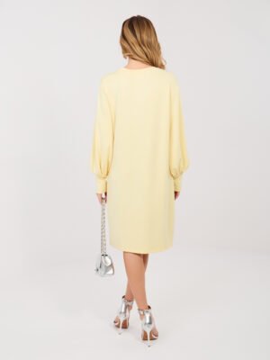 Alternative view of Laisvo modelio trikotažinė suknelė "NEDA" šviesi geltona