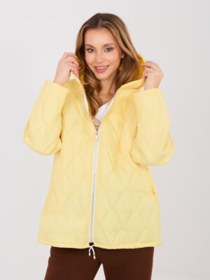 Dygsniuota striukė su gobtuvu "SHANNON" šviesi geltona