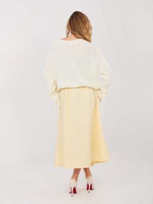 Alternative view of Tekstūrinio audinio midi sijonas su diržu "MARISSA" šviesi geltona