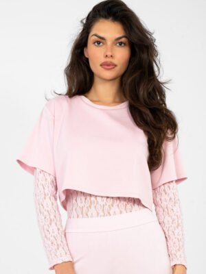 Stilingas bodis su nėrinių palaidinės imitacija "ELONA" šviesi rožinė