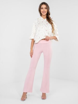 Pol pl Pastelowe rozowe dresowe spodnie z przeszyciami RUE PARIS 417870