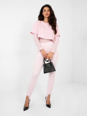 Alternative view of Aukšto liemens tamprūs leginsai "TREVY" šviesi rožinė