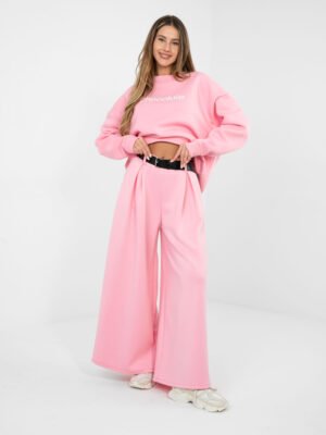 Stilingos, plačios palazzo stiliaus kelnės "MEIDA"  rožinė