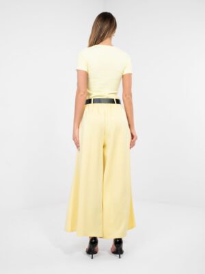 Alternative view of Stilingos, plačios palazzo stiliaus kelnės "MEIDA"  šviesi geltona