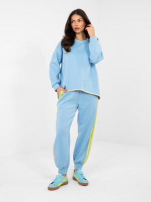 Džemperio ir jogger tipo kelnių komplektas "DIXY" šviesi mėlyna