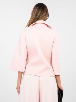 Alternative view of Casual stiliaus trumpas tiesaus kirpimo paltukas "SAULE" šviesi rožinė