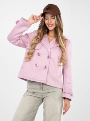 Alternative view of Casual stiliaus trumpas dvieilis paltukas "SEAN" šviesi rožinė