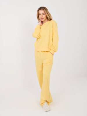 Džemperio ir laisvai krentančių kelnių komplektas "LOLA" šviesi geltona