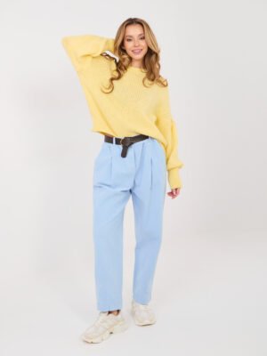 Oversize megztinis pūstomis rankovėmis "RIA" šviesi geltona