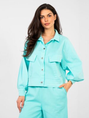 Modernūs marškiniai-švarkelis "RIVELLA" mėtinė