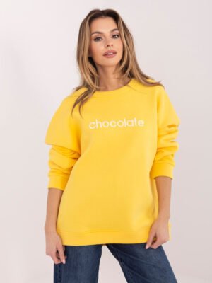 Alternative view of Džemperis su užrašu "CHOCOLATE" geltona