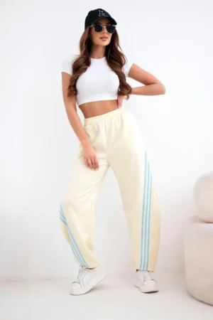 Sviestines kelnes su juostom 7819 geltona