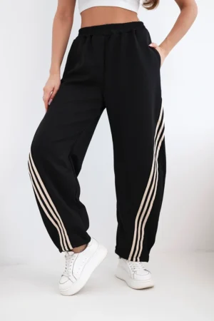 Sviestines kelnes su juostom 7819 juoda