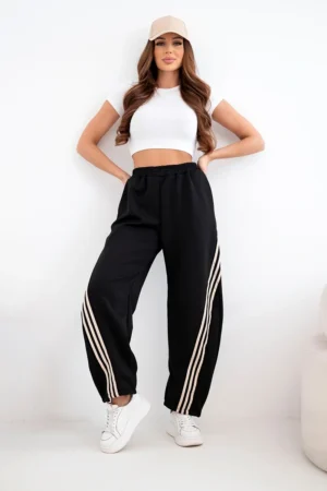 Sviestines kelnes su juostom 7819 juoda