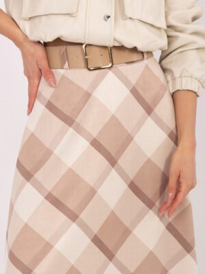 Alternative view of Midi sijonas su langelių raštu "SAMMY" smėlio