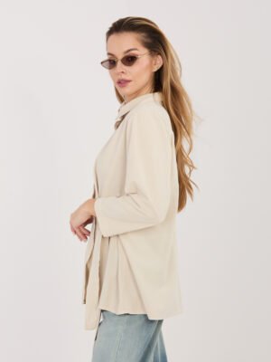 Alternative view of Asimetriški marškiniai su dekoratyviniu surišimu "LEILA" smėlio