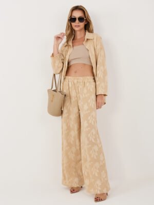 Alternative view of Lengvas marškinių ir laisvų kelnių komplektas "BLAIR" smėlio