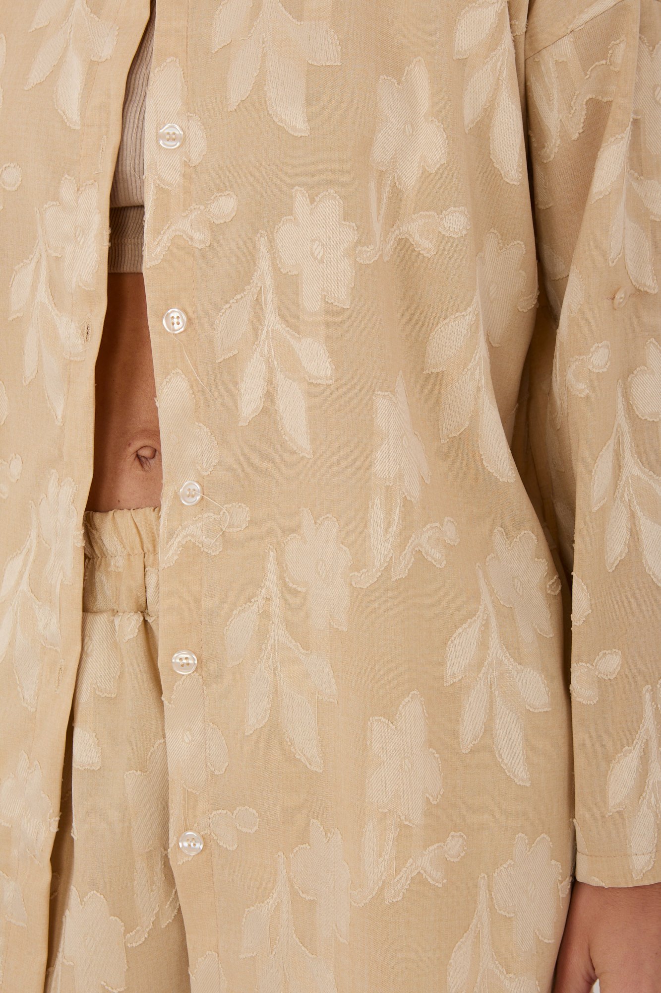 Lengvas marškinių ir laisvų kelnių komplektas "BLAIR" smėlio - Image 3