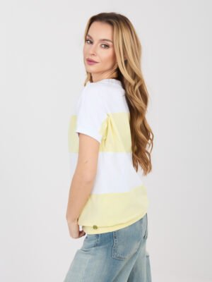 Alternative view of Laisvalaikio palaidinė su plačių juostų raštu "LINEA" geltona