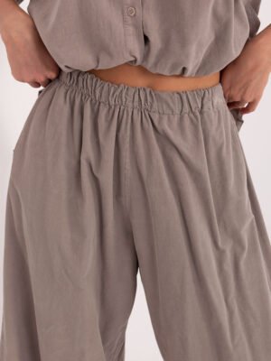 Alternative view of Balloon tipo smulkaus velveto kelnės su elastingu liemeniu "ALLISON" tamsi smėlio