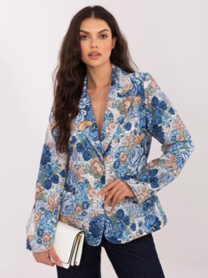 Alternative view of Stilingas gėlių rašto švarkas "Casandra" tamsi mėlyna