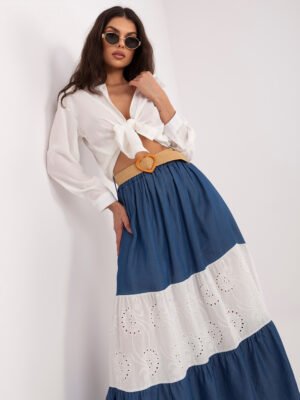 Alternative view of Maxi sijonas su ažūrinės juostos intarpu "KEILLA"  tamsi mėlyna