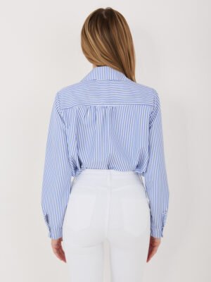 Alternative view of Klasikiniai dryžuoti marškiniai "CARINA" mėlyna