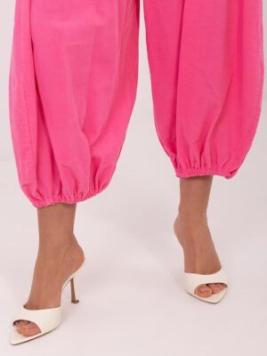 Alternative view of Balloon tipo smulkaus velveto kelnės su elastingu liemeniu "ALLISON" tamsi rožinė
