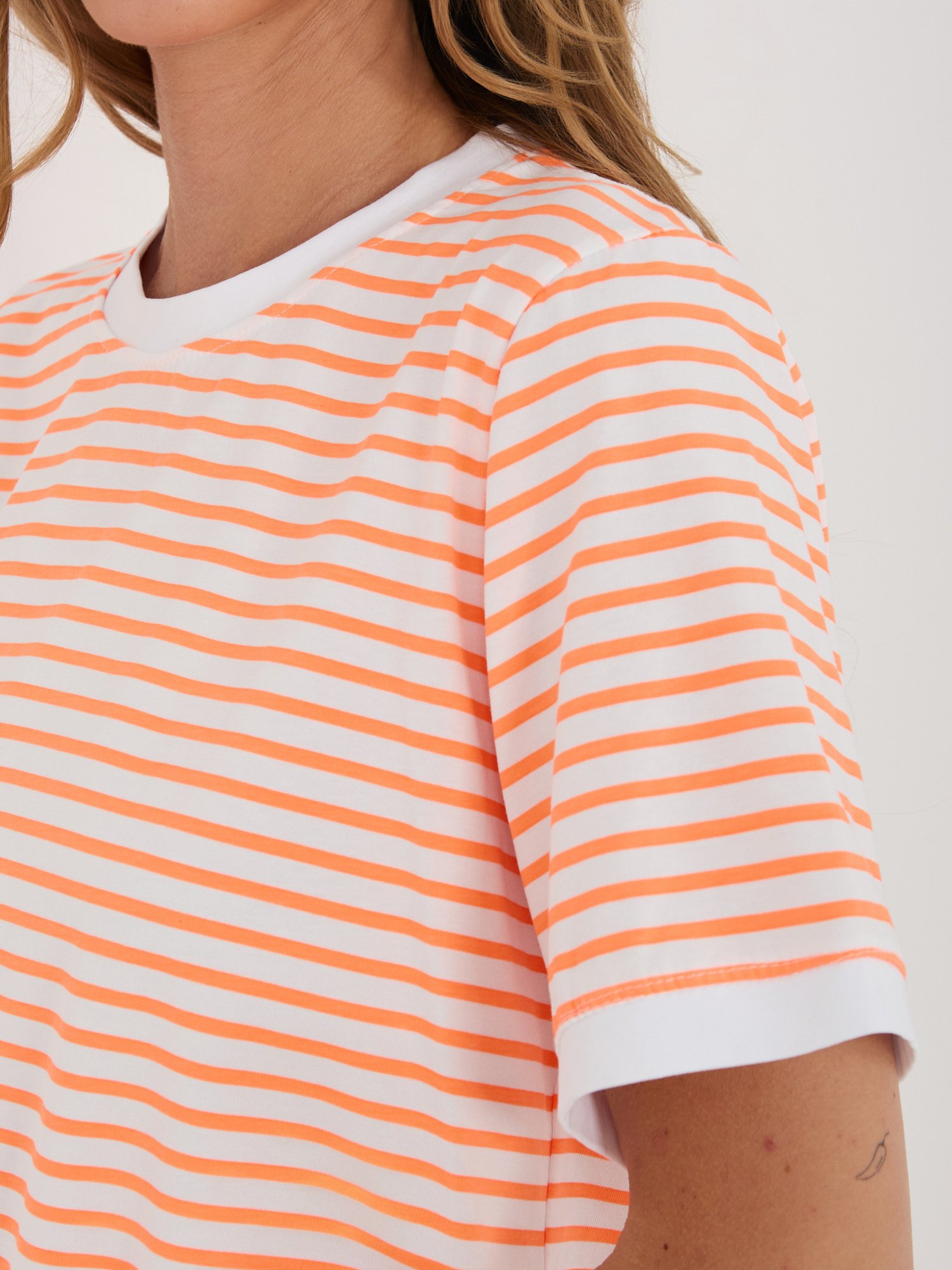 Medvilniniai marškinėliai trumpomis rankovėmis "STRIPES" balta - Image 3