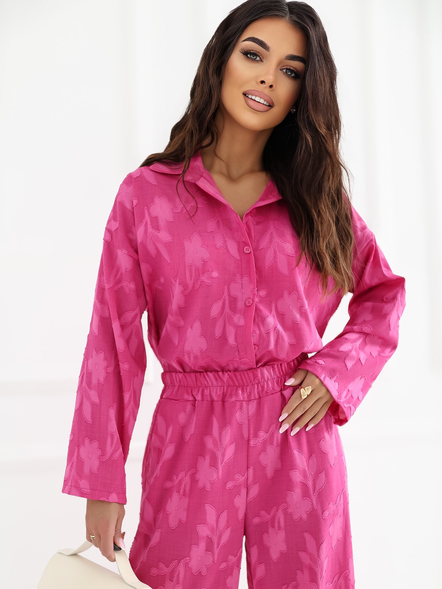 Lengvas marškinių ir laisvų kelnių komplektas "BLAIR" fuksijų - Image 5