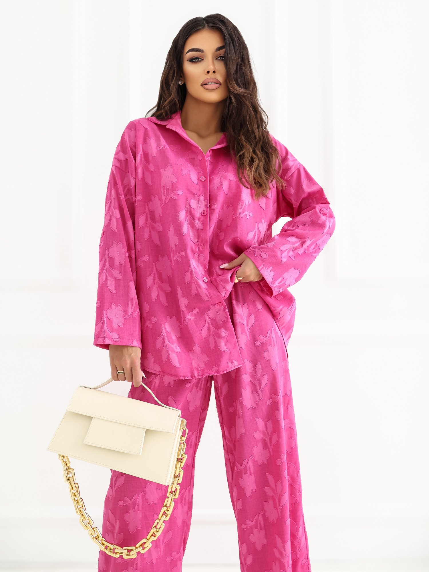 Lengvas marškinių ir laisvų kelnių komplektas "BLAIR" fuksijų - Image 6