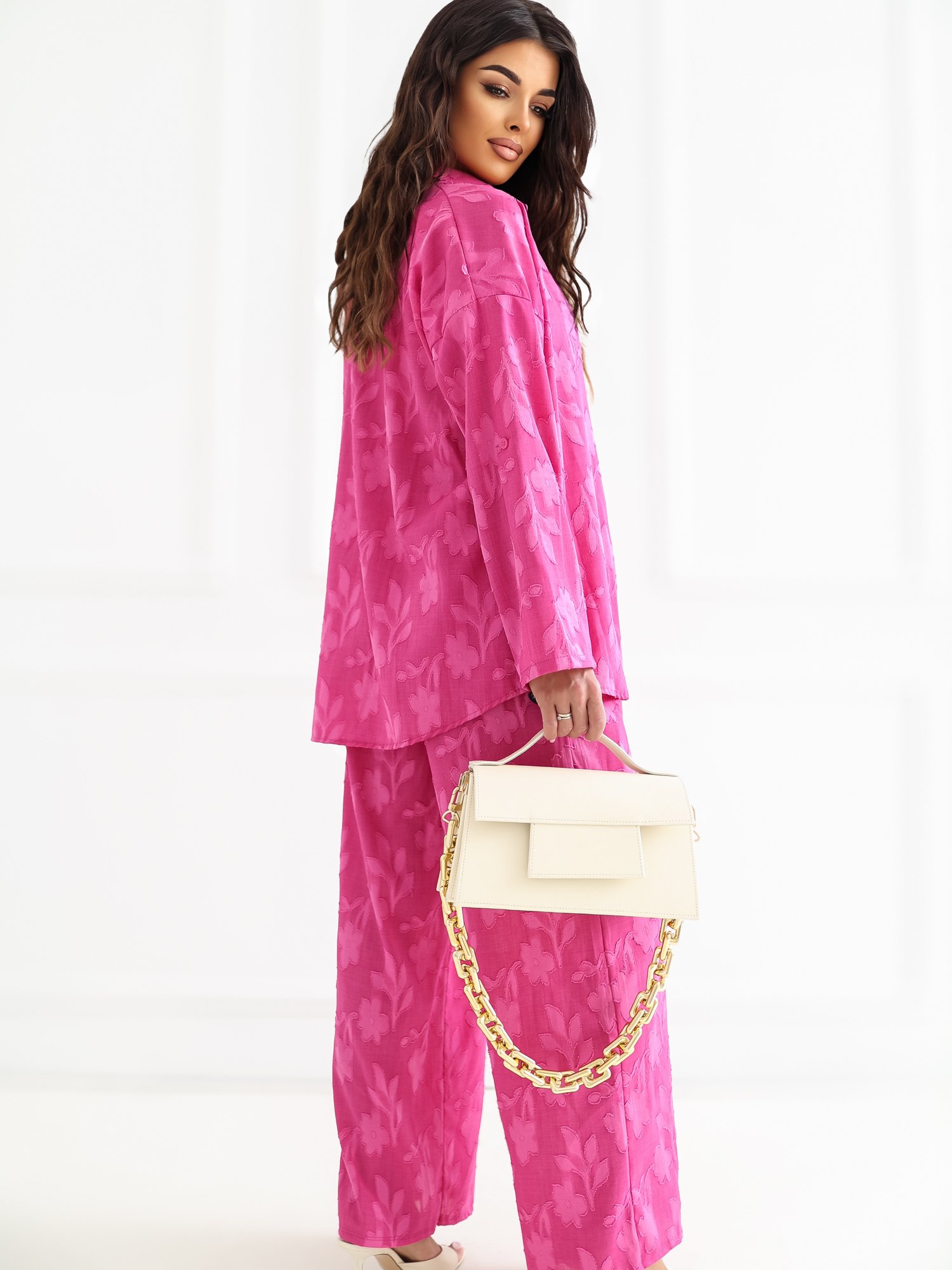 Lengvas marškinių ir laisvų kelnių komplektas "BLAIR" fuksijų - Image 3