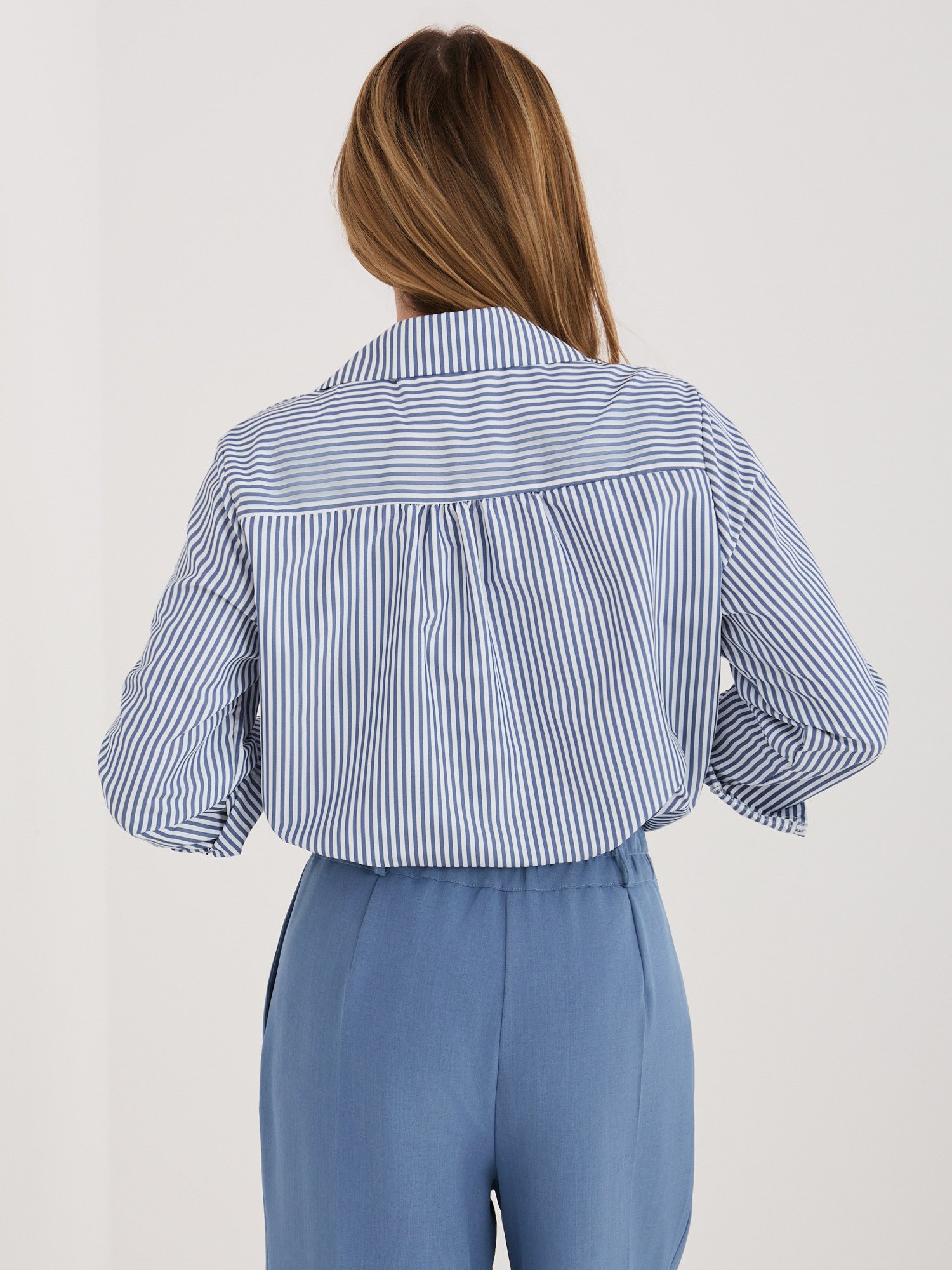 Klasikiniai dryžuoti marškiniai "CARINA" tamsi mėlyna - Image 5